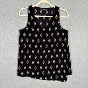 Peyton‎ Jensen Tank Top XS Cream Blouse Wrap Flowy Crinkle Ikat Southwest Boho